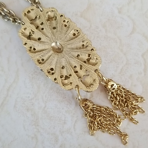 Vintage 1920s Art Deco CAMPHOR GLASS Pendant Neckace - Picture 7 of 16